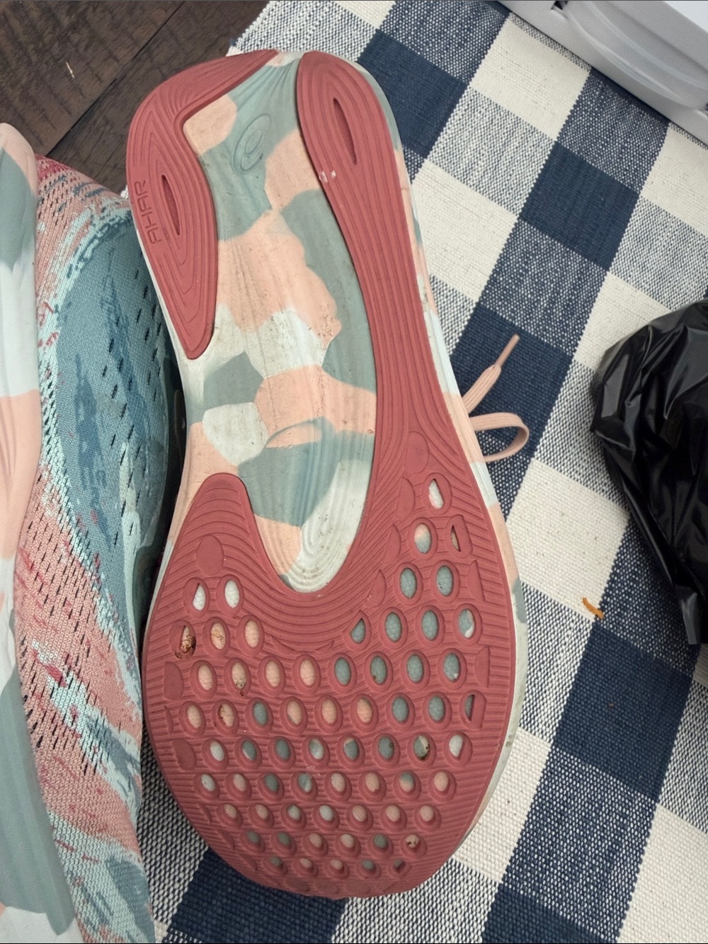 Asics Women's Light Aqua and Coral Lace-Up Running Sneakers - Picture 3 of 9